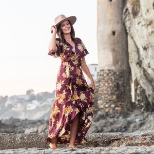 Vici Satin Floral Maxi
